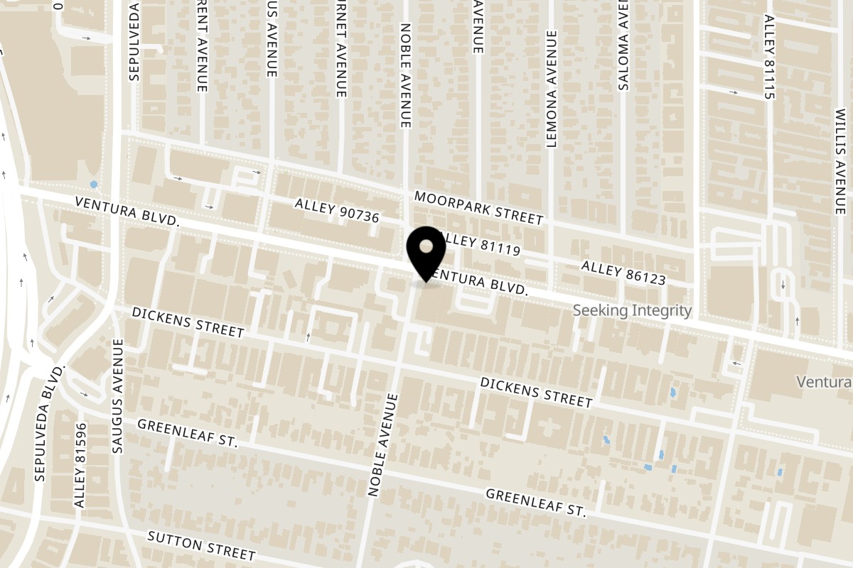 Map showing the location of Tortoni Caffe on 15060 Ventura Boulevard in Sherman Oaks